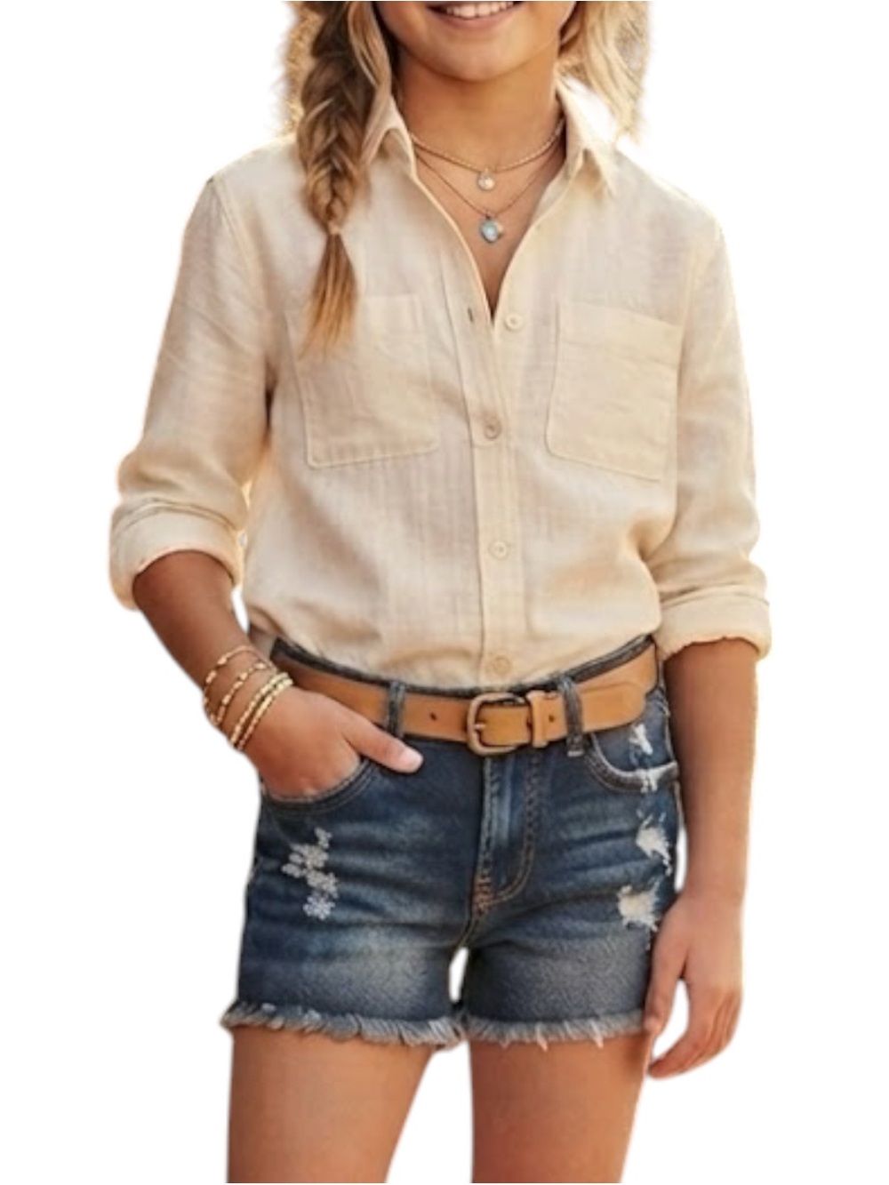 Joe's Jeans Blue Denim Distressed Frayed Shorts Girls Size 7 Years
